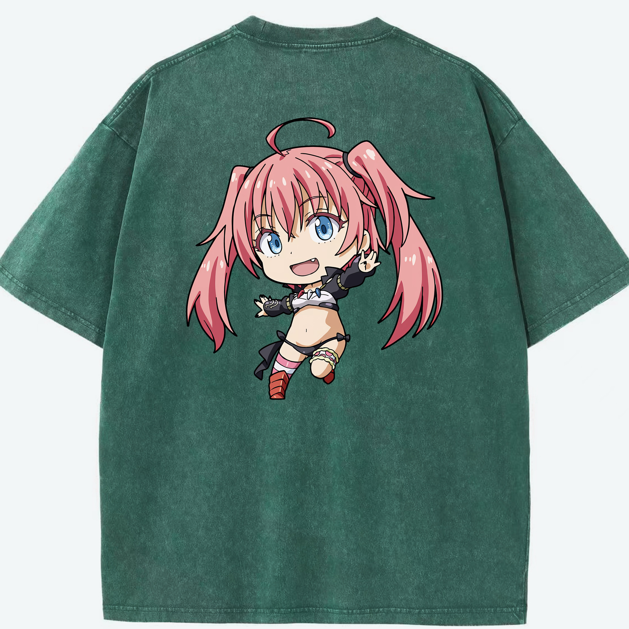 （画像用） 転スラ Regarding Reincarnated to Slime 綿100% ヴィンテージ風 半袖Tシャツ（背面プリント）